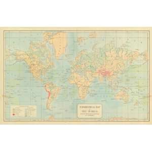   : Butler 1887 Antique Topographical Map of the World: Office Products