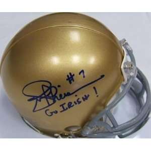  Signed Joe Theismann Mini Helmet   Notre Dame: Sports 
