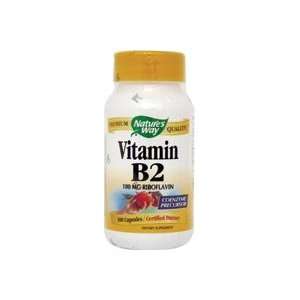  Natures Way   Vitamin B2, 100mg, 100 capsules Health 