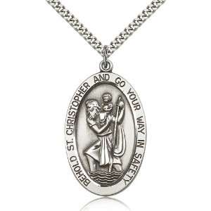  Sterling Silver St. Christopher Pendant: Jewelry