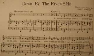Vintage 1953 DOWN BY THE RIVER SIDE Sheet Music