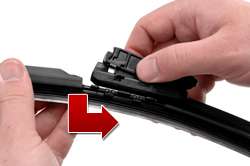 Install the B Type adapter as shown on the wiper frame and slide 