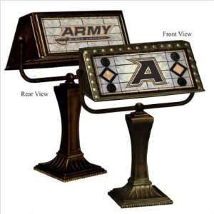    Army Black Knights NCAA Art Glass Banker?s Lamp: Home Improvement