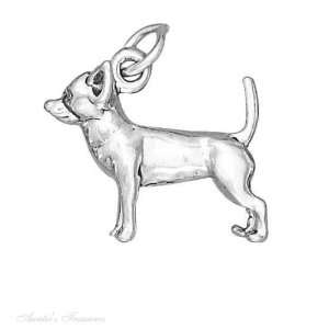  Sterling Silver 3D CHIHUAHUA Dog Breed Charm: Jewelry