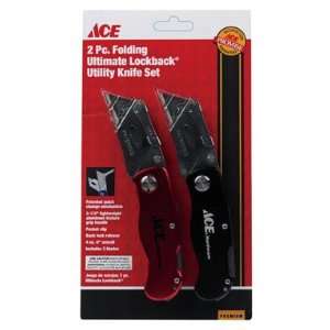 each: Ace 2 Pc Folding Ultimate Lockback Utility Knife Set (02512114 