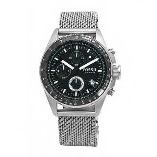 Fossil Mens CH2602 Decker Chronograph Mesh Stainless Steel Black Dial 