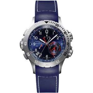   Navy Blue Dial Rubber Mens Alarm, Chronograph Watch 