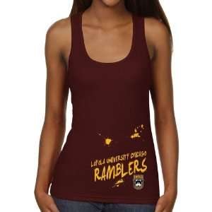 Loyola Chicago Ramblers Ladies Paint Strokes Juniors Ribbed Tank Top 