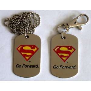   Comic Christopher Reeve Foundation Superman Dog Tag & Key Chain Combo
