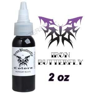  Iron Butterfly Tattoo Ink 2 OZ MIDNIGHT BLACK New NR Health 