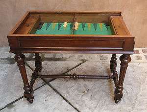 MAGNIFICENT 19C FRENCH GAME, BACKGAMMON, ROULETTE TABLE MUST SEE 