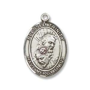 Blessed Trinity Sterling Silver Medal with 18 Sterling Chain Patron 