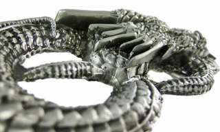 Coiled Serpent Pewter Belt Buckle Dragon Evil  