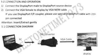 Hdmi To VGA PC TO Display Dp Converter For Laptop B706  