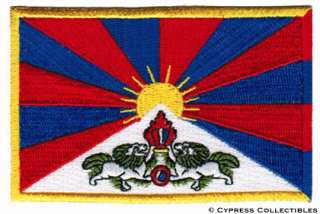 TIBET FLAG embroidered iron on PATCH TIBETAN EMBLEM new  
