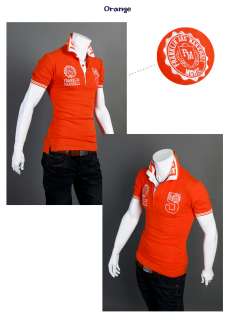   Slim Fit Polo Collar Short Sleeve T Shirts Top UK S, M, L  