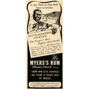   Ad Old Plantation Cocktail Recipe Myerss Rum 97   Original Print Ad