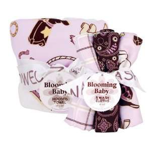    Rodeo Princess Hooded Towel and Wash Cloth Bouquet Set: Baby