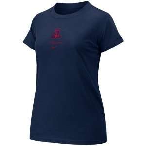   Arizona Wildcats Navy Blue Ladies Logo Crew T shirt: Sports & Outdoors