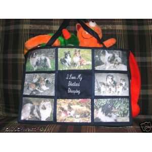   Sheepdogs Personalized Dog Photo Tote Bag Navy Blue: Pet Supplies
