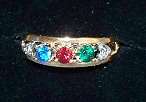  gemstones 3 stone family ring, .30 Ct. tgw, makes a great gift