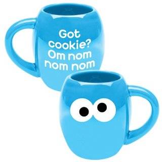   32262 Sesame Street Cookie Monster Oval Ceramic Mug, Blue, 18 Ounce