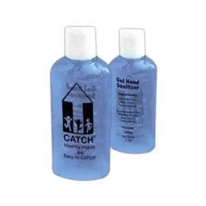   hand sanitizer 1 oz. bottle with blue tint.