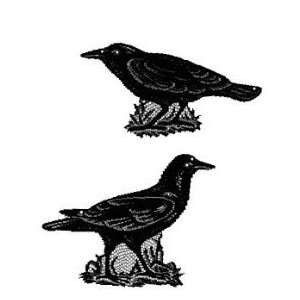   Crows 10 Inch by 6 Inch and 9 Inch by 8 Inch Accent, Black, Set of 2