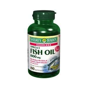  NB FISH OIL 1000MG ODORLESS 100SG NATURES BOUNTY: Health 