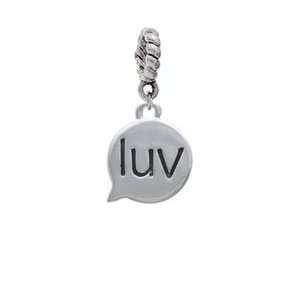  luv   Love   Text Chat Silver Plated European Charm Dangle 