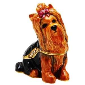  Bejeweled Yorkshire Terrier Trinket Box: Home & Kitchen