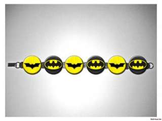 Batman Modern and Retro Logos Dark Knight 8 inch bracelet w/fold over 