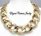 Runway Elegant Big Chunky Bold Gold Chain 17 19 Necklace Fashion 