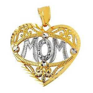  Mom Heart Gold Charm 
