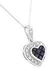 18k and 14k white gold heart diamond necklace  