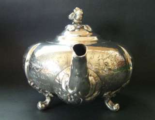 Paul Storr Mortimer Hunt Sterling Silver Oak Tree Royal Crest Teapot 