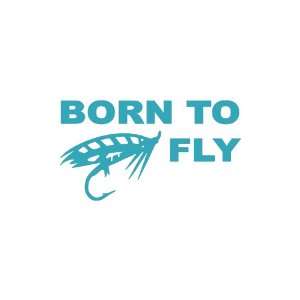  Born To Fly medium 7 Tall TEAL vinyl window decal sticker 