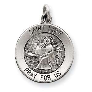  Sterling Silver Antiqued Saint Luke Medal Jewelry