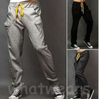Fashion Mens Casual Sport Trousers Simple Design Pants Black Z1227 