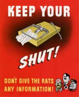 WWII Military Poster   Keep Your [trap] Shut  