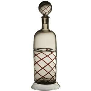  Venini 16 Inch Grey Bottle with Black Filigree