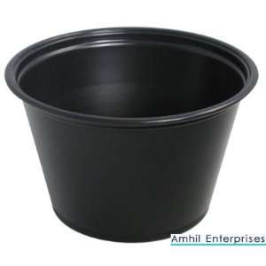  Amhil 5.5 Oz Black Plastic Souffle Cup (ASB550) Case 