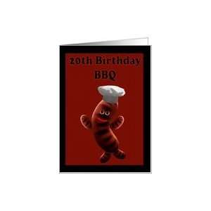  20TH BIRTHDAY BBQ INVITATION   BARBECUE INVITATION Card 