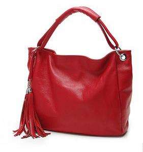 Genuine Leather Shoulder Bag Handbag Tote Hobo Tan  