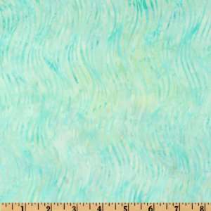  44 Wide Artisan Batiks: Aqua Spa Batik Waves Aqua Fabric 