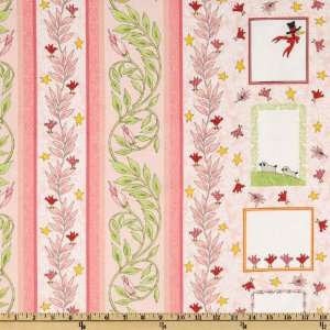  44 Wide Mother Goose & Friends Repeating Stripe Pink 