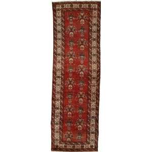   Red Persian Hand Knotted Wool Ferdos Runner Rug: Furniture & Decor
