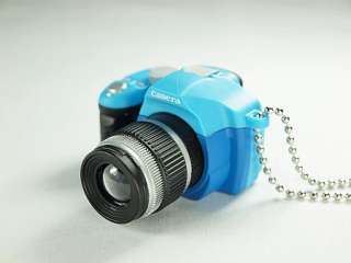  name mini camera flash keychain lucky charm key chain toy c3 blue 