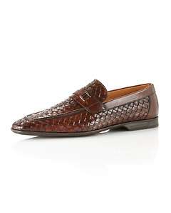 Magnanni Handant Woven Loafer, Mid Brown  
