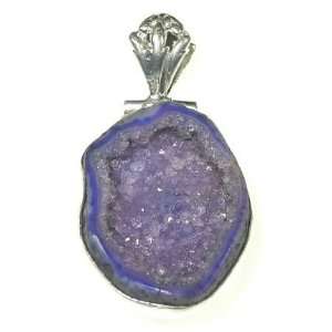  Purple Agate Geode Pendant